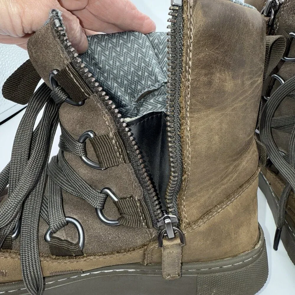 Forsake Lucie Boot Brown Waterproof Leather Size 6.5 Outdoor Sneaker Side Zip